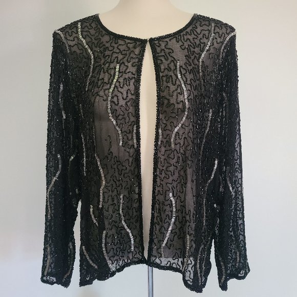 Vintage Beaded Semi-Sheer Cardigan (M/L) - Picture 1 of 16